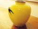 Japanese Small Yellow Bamboo Cloisonne Vase 3 7/8 