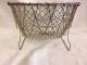 Vintage Wire Mesh Collapsible Egg Basket Strainer Metal Country Farmhouse France Primitives photo 3