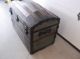 Wonderful Large Antique Hump Back Steamer Trunk Chest Metal Wood With Keys 1800-1899 photo 1
