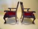 Pair Antique Vintage Victorian Queen Anne Style Salesman Samples Or Doll Chairs 1900-1950 photo 3