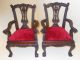 Pair Antique Vintage Victorian Queen Anne Style Salesman Samples Or Doll Chairs 1900-1950 photo 8