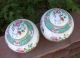 Antique Chinese Famille Rose Porcelain Covered Jars,  Bird & Flower Decor Other Chinese Antiques photo 7