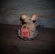 Primitive Folk Art Country Mouse Ornie Doll Handmade House Mice Rat Pizza Pie Primitives photo 1