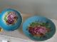 Antique Stanley Big Cabbage Roses Tea Cup & Saucer Turquoise Blue Pink England Cups & Saucers photo 5