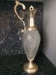 Footed Vintage Italian Cut Glass Silver Plate Wine Or Liquor Decanter Decanters photo 1