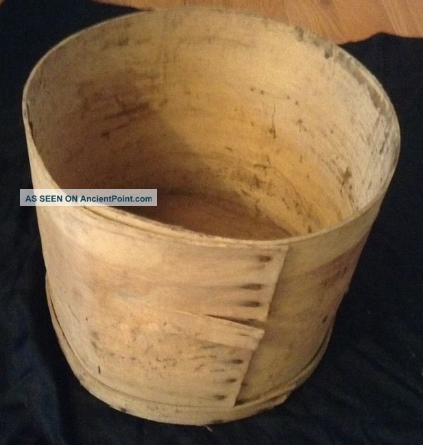 Vintage Collectible Round Wood Wooden Cheese Box No Lid,  Great For Decor 9 1/2 
