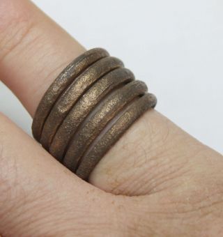 Ancient Viking Twisted Bronze Ring You Can Use.  Big Size photo