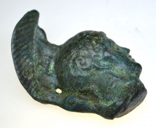 Roman Bronze God ' S Head Fragment photo