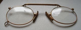A Antique Yellow Metal Pince Nez Spectacles photo