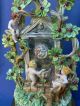 Huge Antique Continental Porcelain Bronze Figural Group Cherubs In A Garden Lamp Figurines photo 2