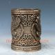 Chinese Silver Copper Handwork Eagle Brush Pots W Xuande Mark Brush Pots photo 3