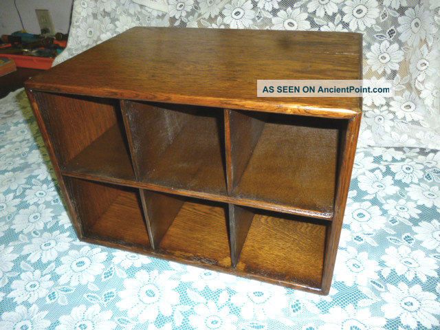 Antique Oak Box Letters Bill File Cabinet Refinished 15 