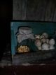 Primitive Wooden Wall Box,  Hoosier Green (3) Cubbies,  Pantry Jars,  Gourds,  Bin Primitives photo 8