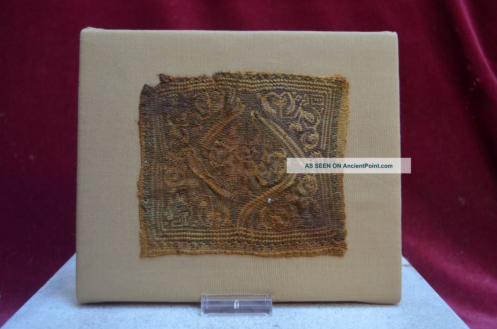 Authentic Egypht Coptic Textile With Flowers And Animals Decor 6 - 8th Egyptian photo