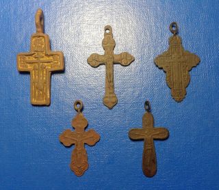 5 Ancient Bronze Crosses.  №8. photo