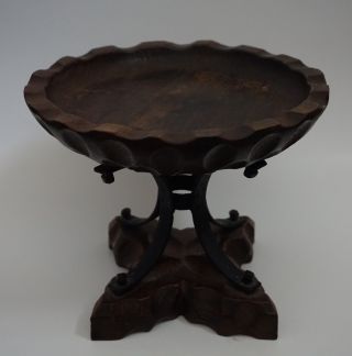 1920s (walnut?) Tiny Table Spanish Revival Tudor Antique Vintage photo