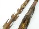2 Antique Papuan Hand Carved Spear Points Orchid Stem Binding Ocre Paints Png Pacific Islands & Oceania photo 4