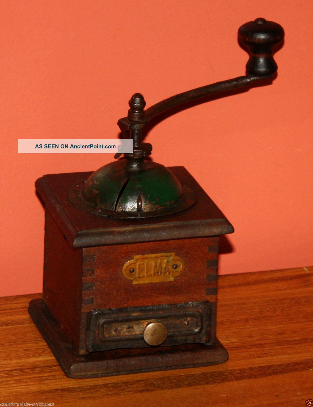 Antique Country Primitive Wooden Coffee Grinder; Old Coffee Bean Mill Other Antique Home & Hearth photo