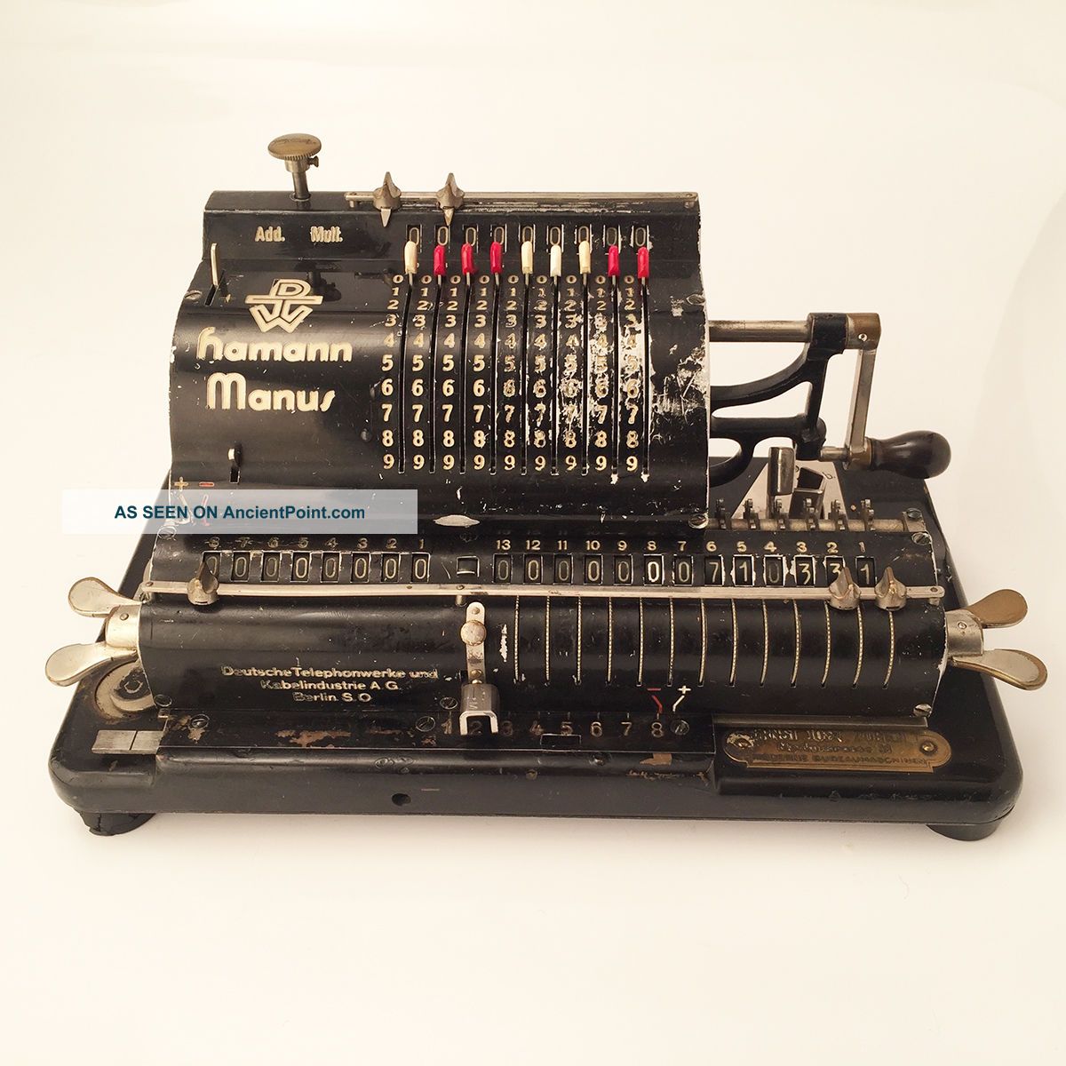 Antique German Mechanical Calculator - Hamann Manus Of Berlin Cash Register, Adding Machines photo