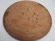 Old Antique Wooden Primitive Hand Carved Round Bowl Cup Plate With Spoons Primitives photo 4