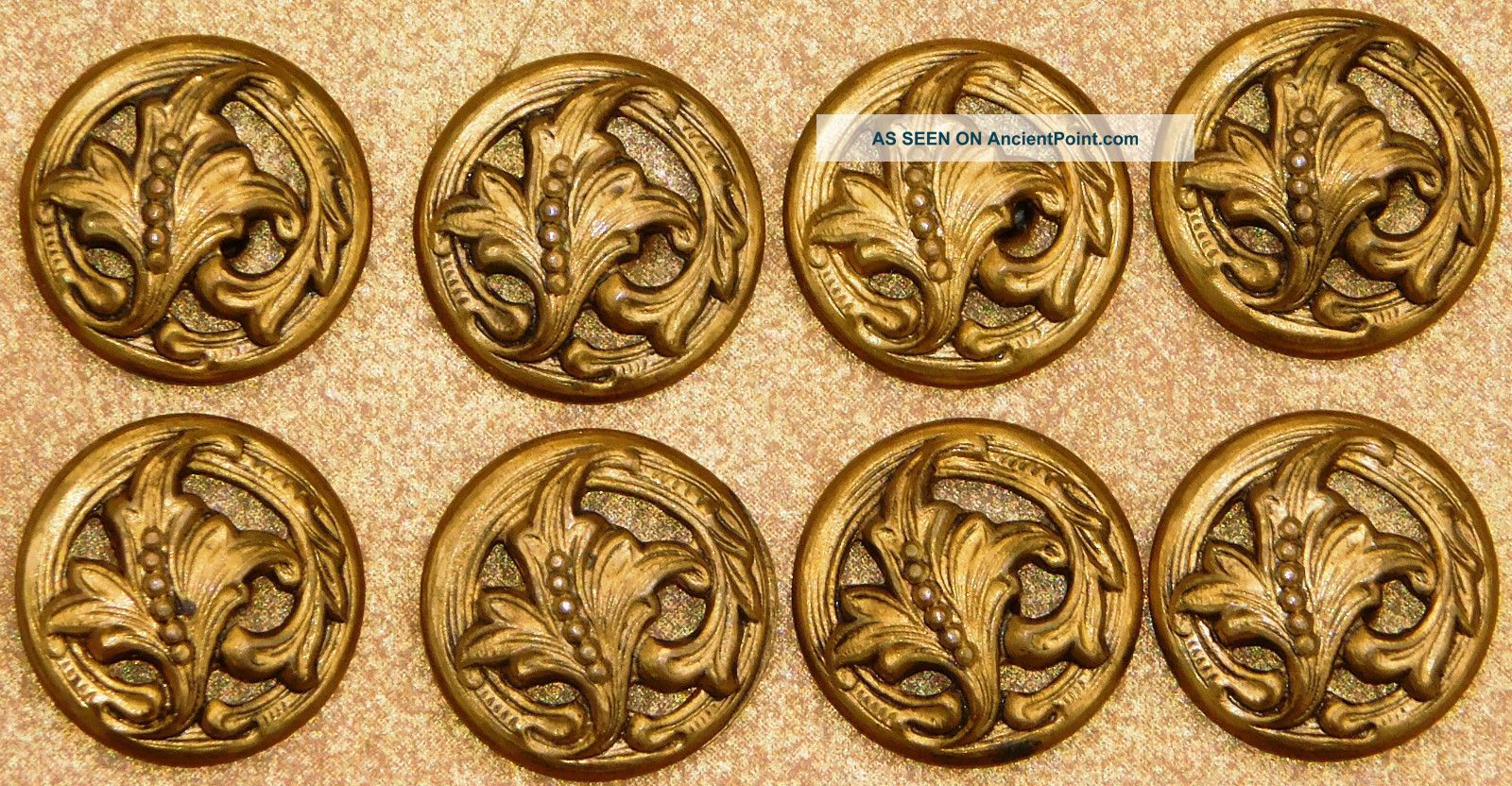 Antique Victorian Gilt Openwork Metal Picture Buttons Buttons photo