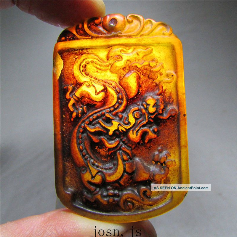 Chinese Natural Culture Old Jade,  Pendant Necklace,  Dragon,  Hand - Carved Necklaces & Pendants photo