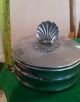 Vintage Chase Art Deco Chrome Shell Topped Covered Vanity Powder Dish Art Deco photo 3
