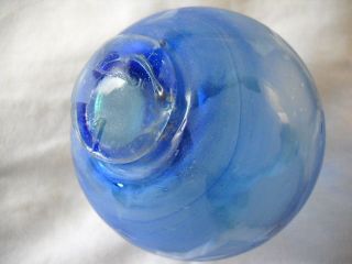Authentic Blue Japanese Swirled Glass Fishing Float photo
