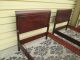 56621 Pair Mahogany Twin Size Sleigh Beds Bed S W/ Orignal Wood Side Rails 1900-1950 photo 8
