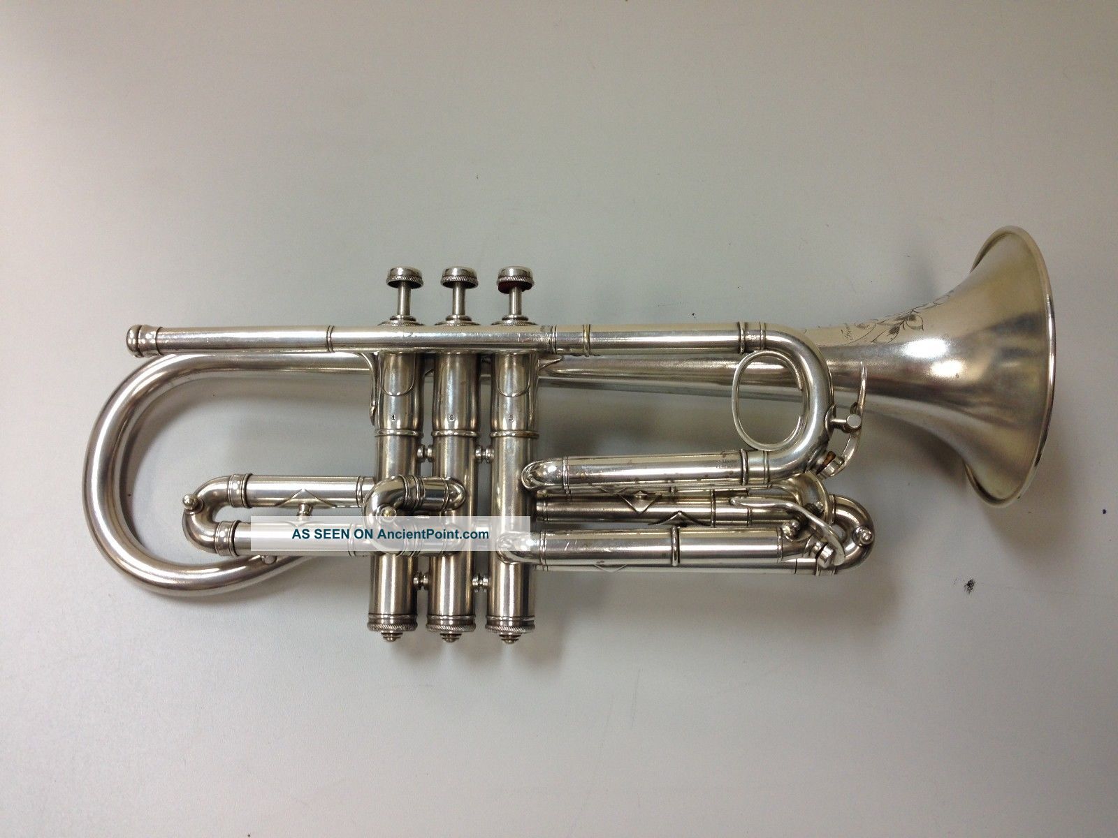 Frank Holton Chicago Silver Plated Proportion Cornet Brass photo