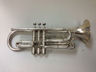 Frank Holton Chicago Silver Plated Proportion Cornet photo