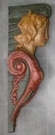 19th Century Wood Carved Polychrome Ship Figurehead Carved Figures photo 1