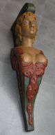 19th Century Wood Carved Polychrome Ship Figurehead Carved Figures photo 4