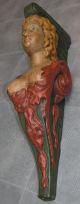 19th Century Wood Carved Polychrome Ship Figurehead Carved Figures photo 5