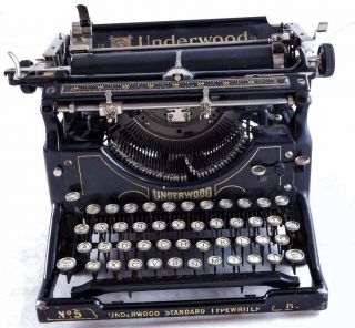 Antique Underwood Typewriter No 5 Vintage Standard Underwood Typewriter photo
