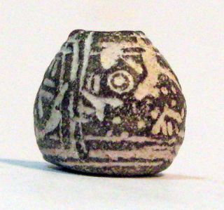 Pre - Columbian Standing Black Large Tailed Dog Bead.  Guaranteed Authentic. photo