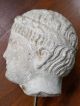 Antique Roman Carved Marble Bust Of Young Man With Laurel Leaves Lacquered Stand Roman photo 6