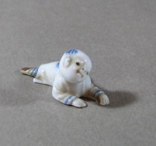 Fine Miniature Japanese Hirado Porcelain Figure Of A Boy 19thc photo