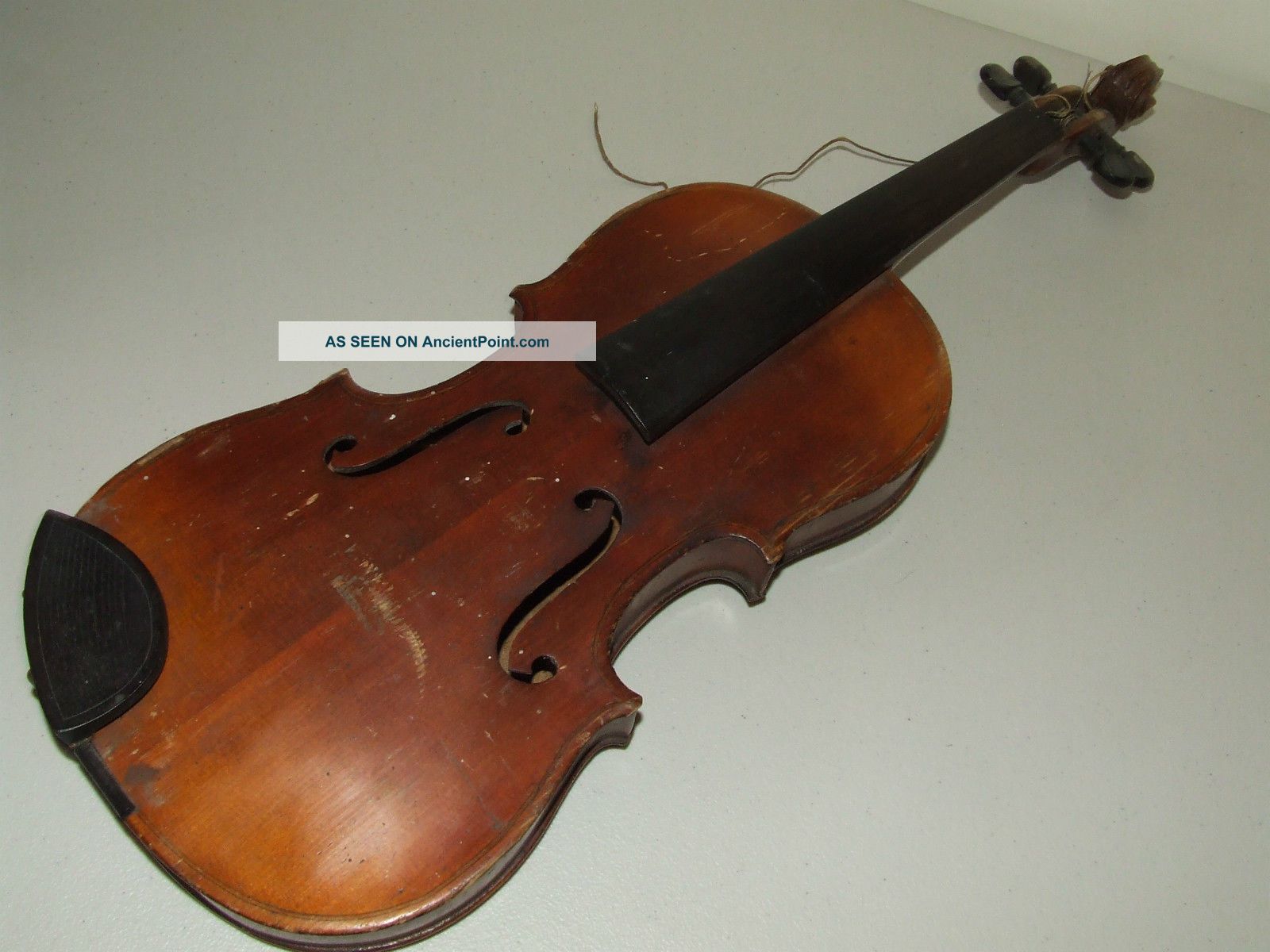 Antique 19th C.  German Violin Tiger Maple With Ebony Fingerboard Germany String photo