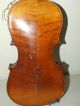 Antique 19th C.  German Violin Tiger Maple With Ebony Fingerboard Germany String photo 1