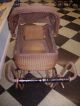 Vintage Wicker Pram Baby Buggy Carraige Stroller Dolls Toy Baby Carriages & Buggies photo 5