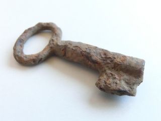 Medieval Openwork Iron Casket Key Great Ancient Patina photo