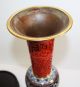 Vintage Chinese Cinnabar Lacquer And Cloisonne Vase With Stand Vases photo 6