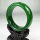 Chinese Hand - Carved Natural Green He Tian Jade Bracelet 60mm Bracelets photo 4