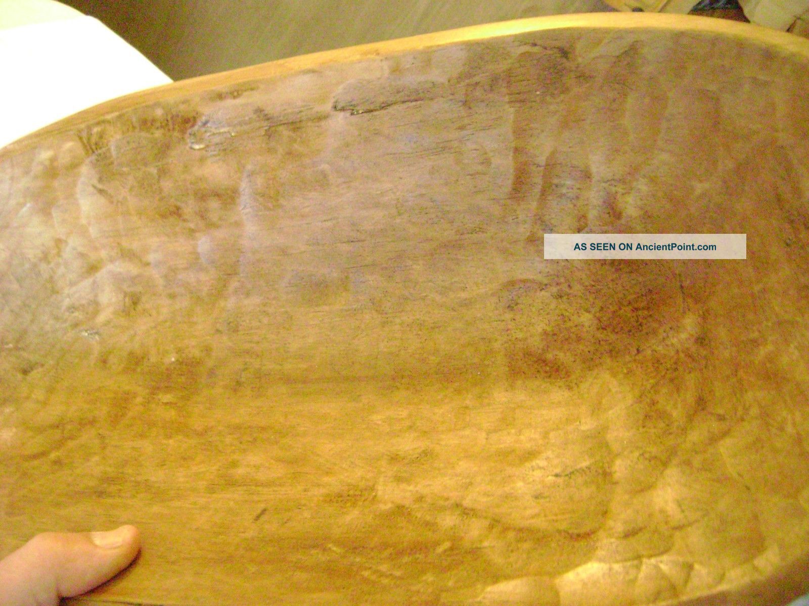 Wooden Trencher Dough Bowl Hand Hewn Big 19 