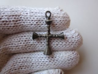 Very Rare Ancient Late Viking Age Bronze Cross - Ef photo