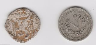 1586 - 1637 Silver Spanish Cob.  Crowned Shield & Lion Assayer A photo