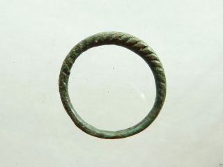Twisted Wire Scandinavian Viking Bronze Ring (278) photo
