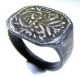 Scarce Medieval Bronze Heraldic Seal Ring With Decorated Bezel - Wearable - 892 Roman photo 2