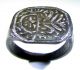 Scarce Medieval Bronze Heraldic Seal Ring With Decorated Bezel - Wearable - 892 Roman photo 3